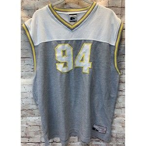 PJ Mark Absolute 94 Sleeveless Jersey Sweater Gray White Yellow Cotton Blend 3XL